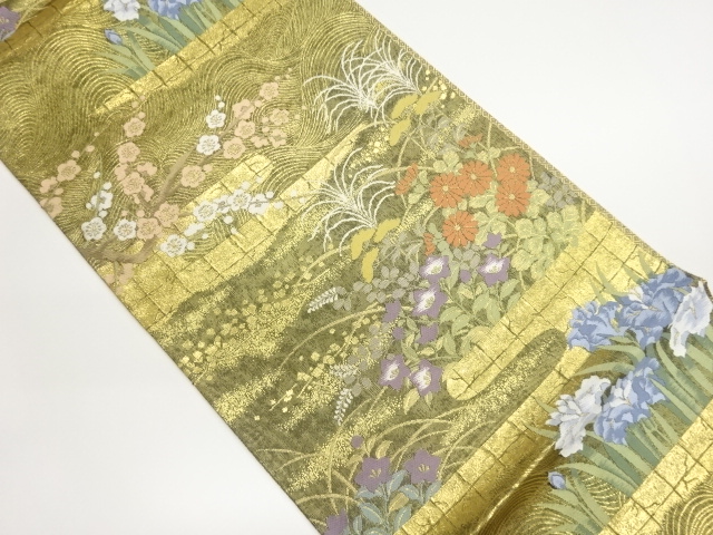 JAPANESE FUKURO OBI / WOVEN FLOWERS